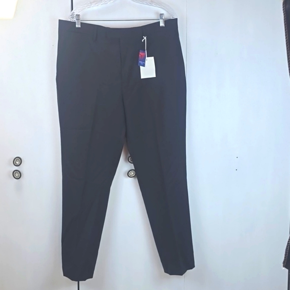 Delta |Mens Wool Cordura Dress Pants Trousers Black Neutral Preppy Sz.35 X 27